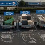 location remorque leclerc différents modèles sur parking