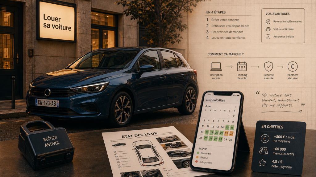 Louez sa voiture : rentabilité et sécurité, étapes pour revenus passifs