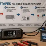 meilleur chargeur batterie voiture connecté à batterie sur établi
