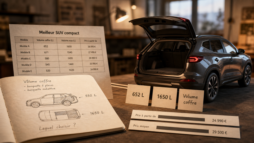 Meilleur SUV compact 2026 : fiabilité et volume de coffre