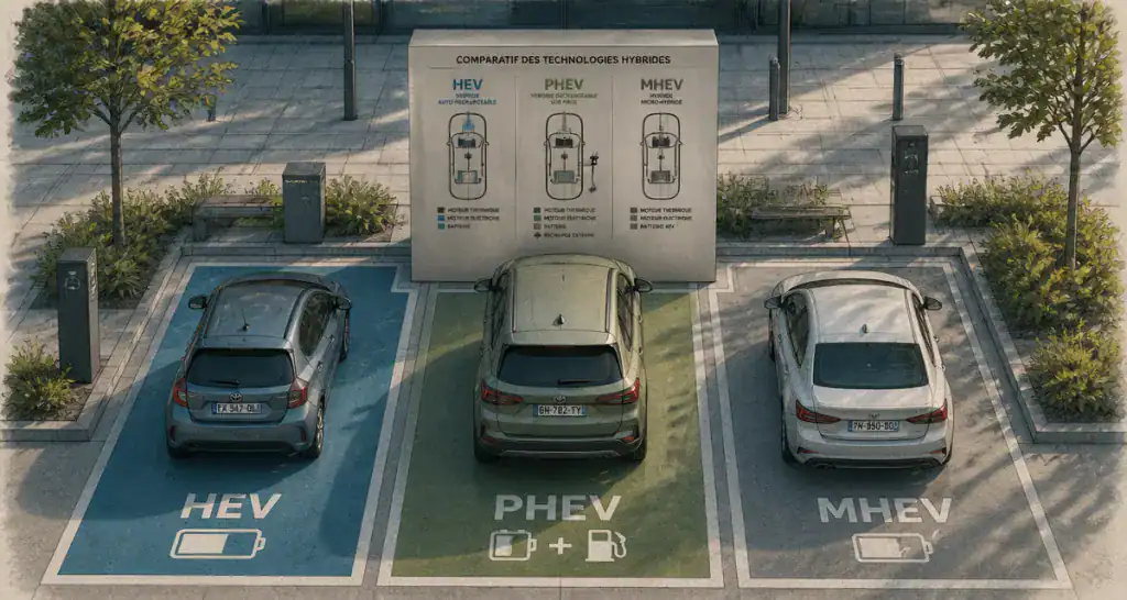 meilleure voiture hybride HEV PHEV MHEV parking