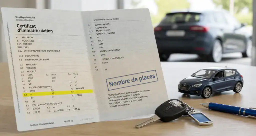 nombre de place carte grise sur certificat