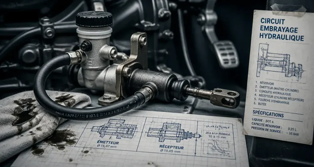 Problème embrayage hydraulique : circuit d’embrayage mou ou bloqué, inspection du liquide DOT