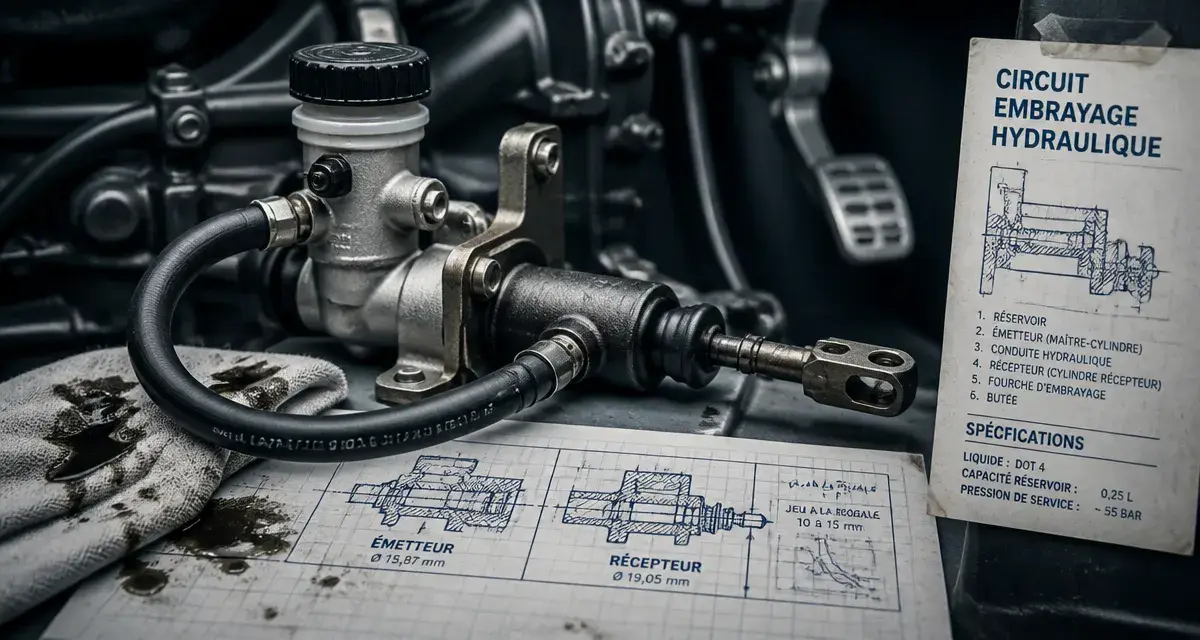 Problème embrayage hydraulique : circuit d’embrayage mou ou bloqué, inspection du liquide DOT