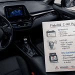 Problème Toyota CHR hybride tableau de bord infographie