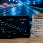Tableau autonomie voiture électrique WLTP vs réel sur tableau de bord EV