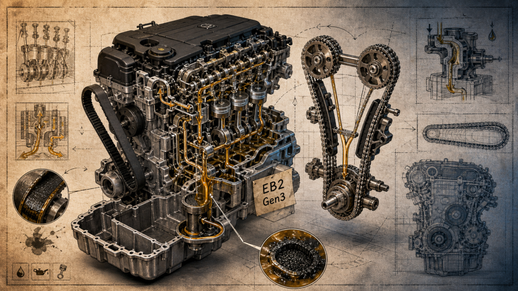 Voiture puretech : moteur EB2 Gen3, courroie à bain d’huile et risques