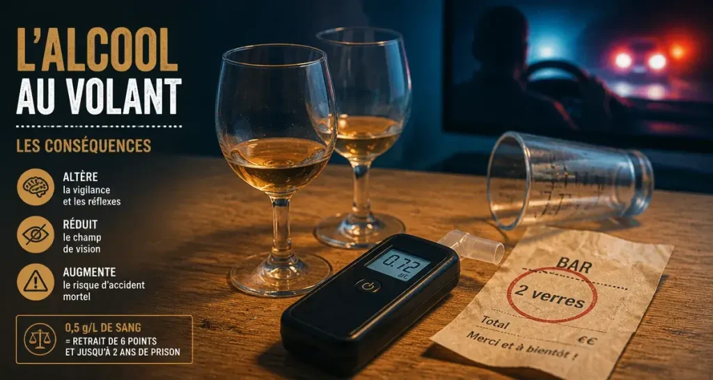 Alcool au volant combien de verre : seuil légal et permis probatoire