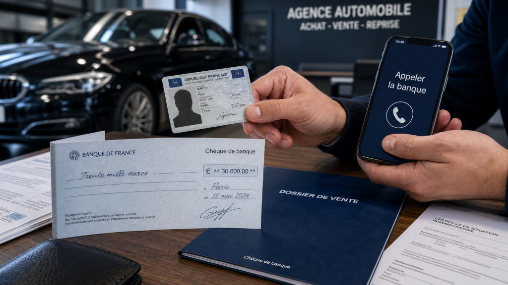 Chèque de banque voiture : appeler la banque avant remettre les clés