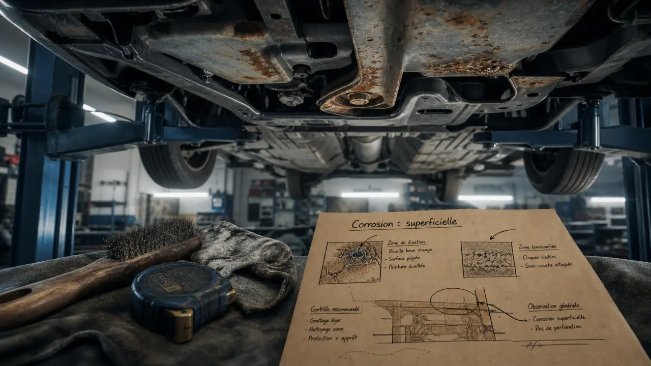 Corrosion du berceau : rouille moteur, décision traiter ou remplacer