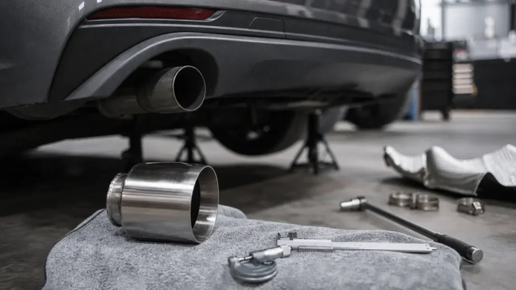 Embout d'échappement inox : diamètre et fixation en atelier