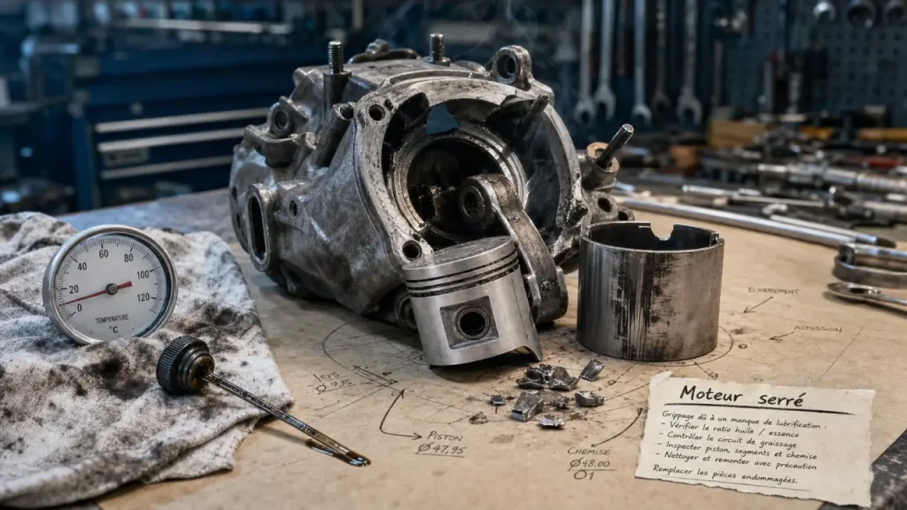 Moteur serré : les signes qui imposent d’arrêter avant la casse
