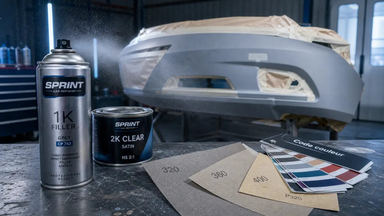 Peinture pour voiture en bombe : teinte, vernis 2K et pack adapté
