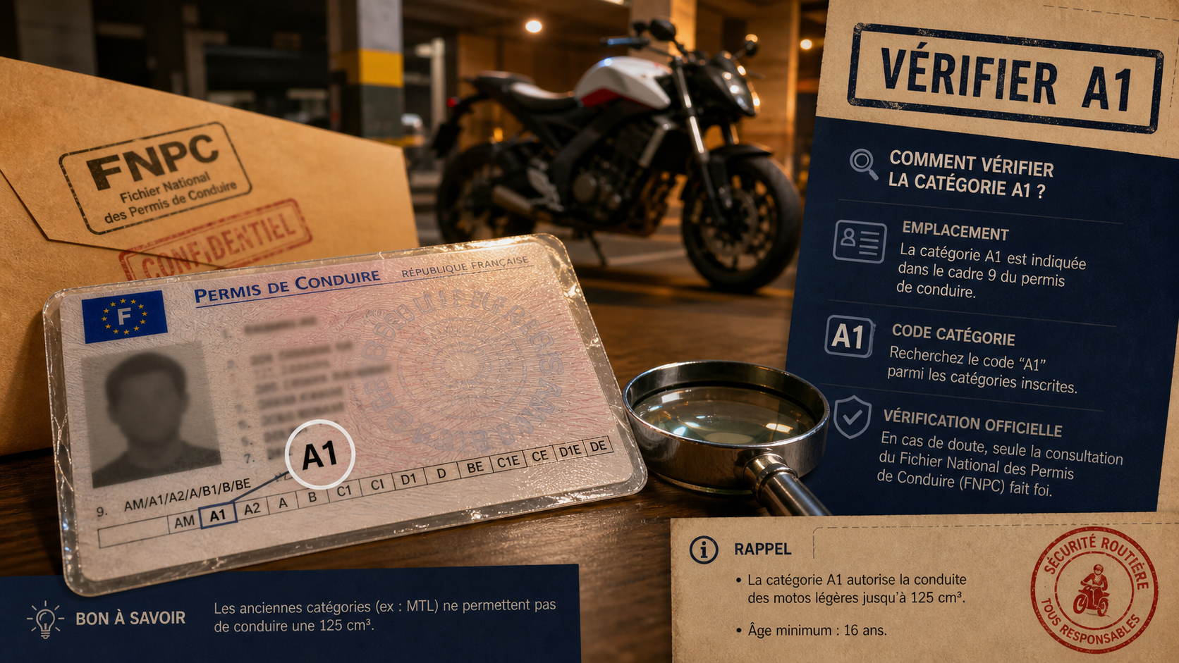permis a1 tamponné sans formation : signification de la mention A1