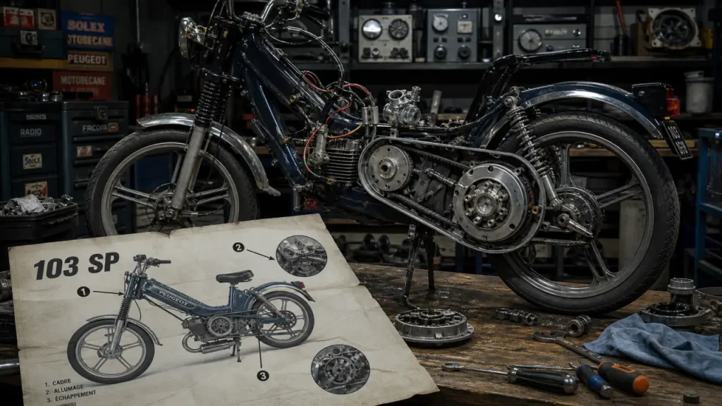 Peugeot 103 ou 103 SP : comment les distinguer, quelles pièces monter et quoi vérifier avant d’acheter ?