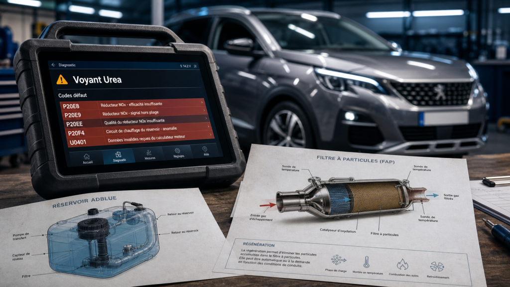 Peugeot 3008 1.6 bluehdi 120 problème : voyant AdBlue, FAP, EGR, turbo