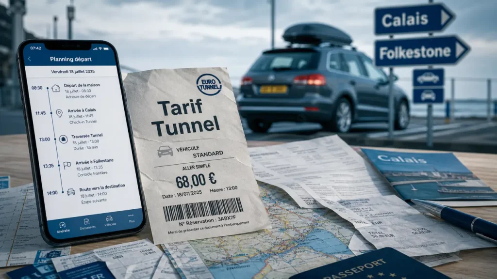 Tarif tunnel sous la manche : billet 71 € et départ Calais-Folkestone