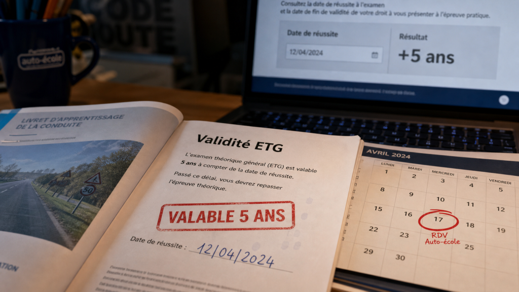 Validité code de la route : 5 ans, 5 essais
