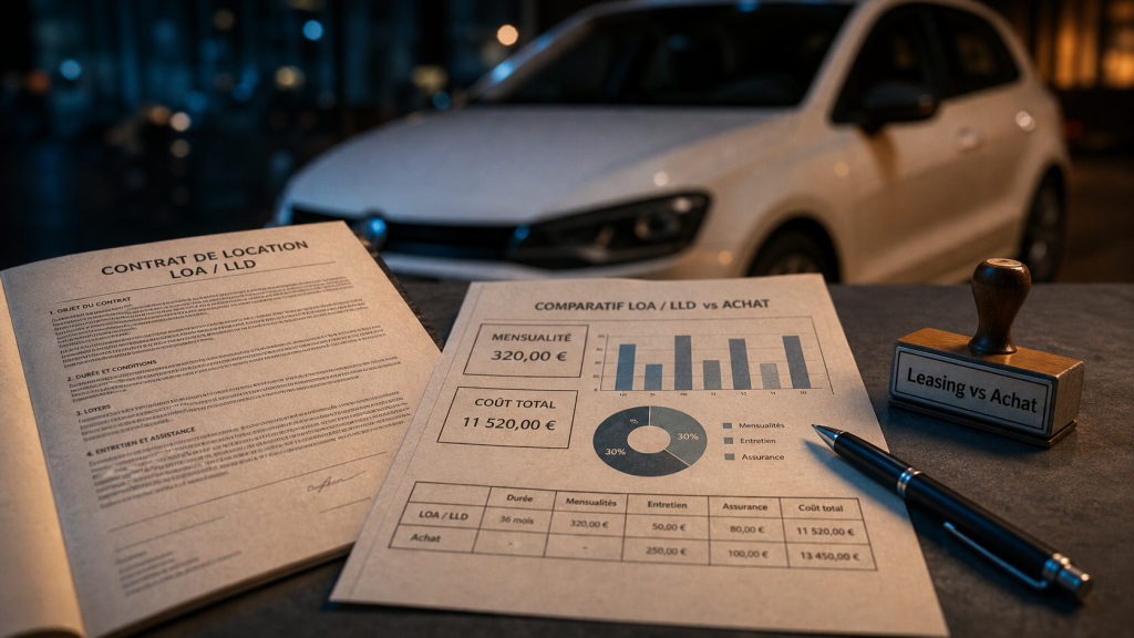 Voiture en leasing avis : documents LOA/LLD et mensualités