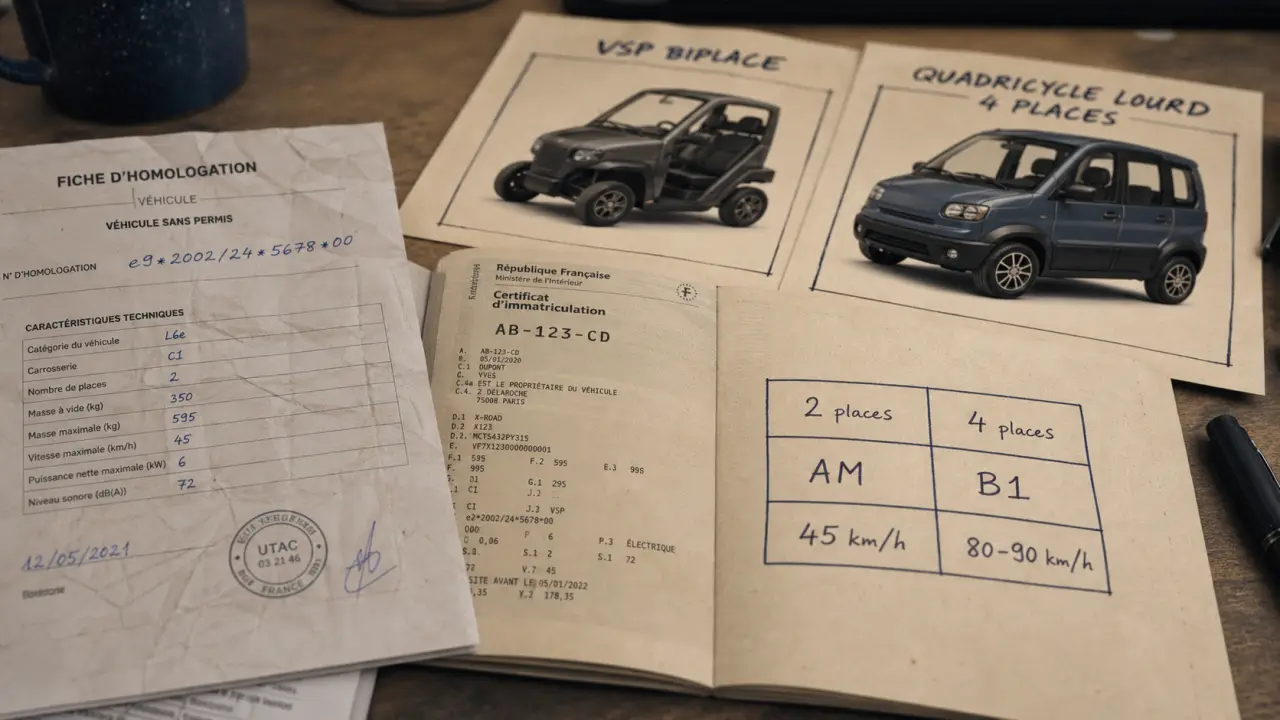 Voitures sans permis 4 places : quadricycle lourd 4 places