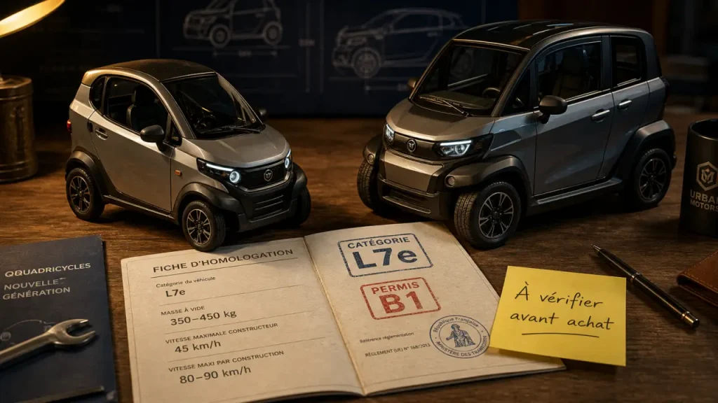 Voitures sans permis 4 places : quadricycle lourd 4 places, permis B1 dès 16 ans