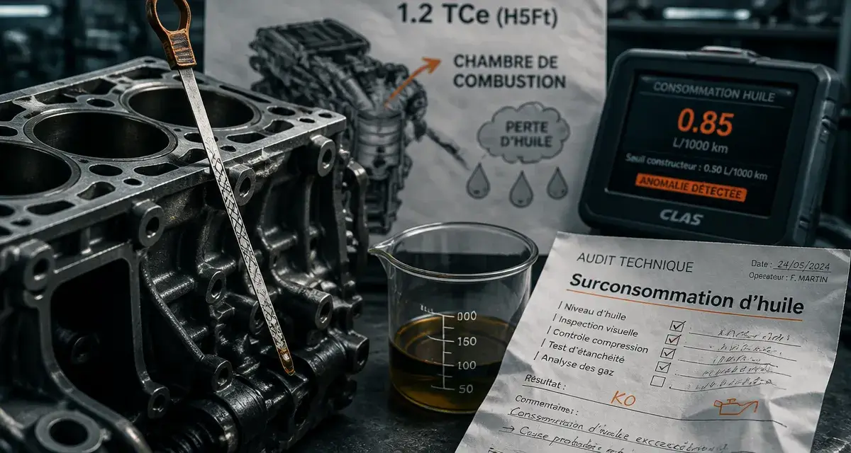 Casse moteur Renault 1.2 TCe : surconsommation d’huile, risque moteur et audit
