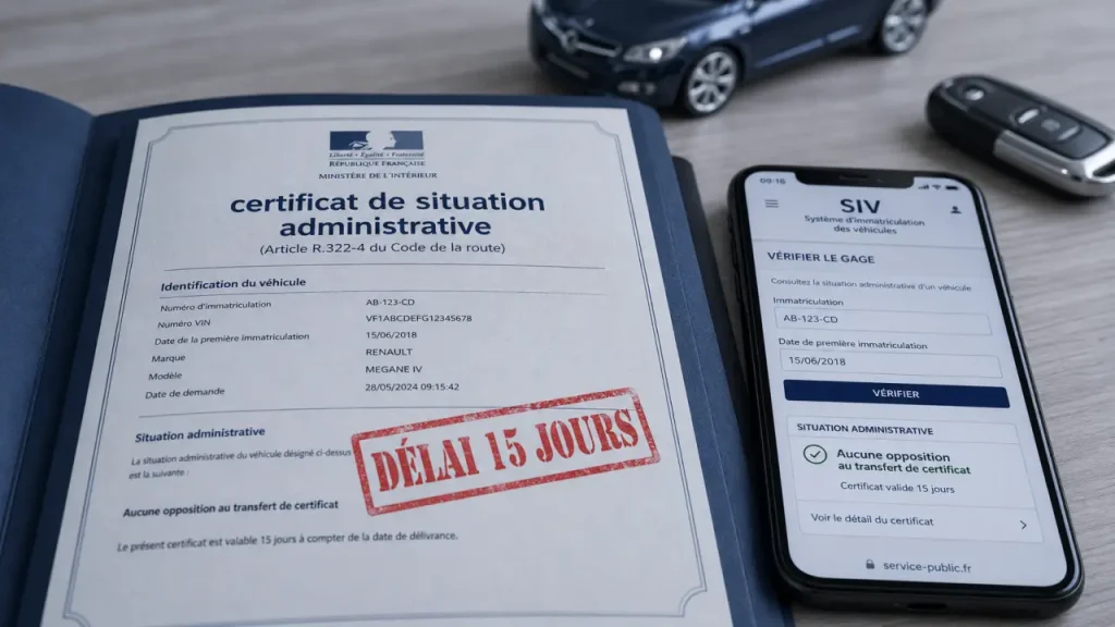 Véhicule gagé : ce qui bloque la vente, la carte grise et l’assurance