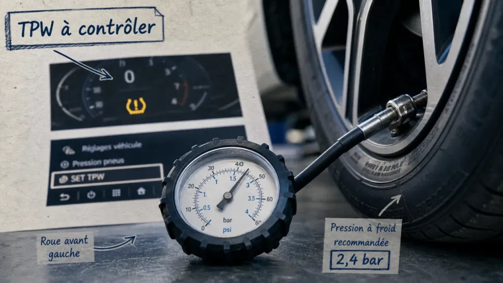 TPW à contrôler sur Clio 5 : pression, reset et erreurs à éviter