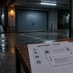 Assurer un garage en location : bail et couverture à vérifier (photo d’un box et d’un schéma).