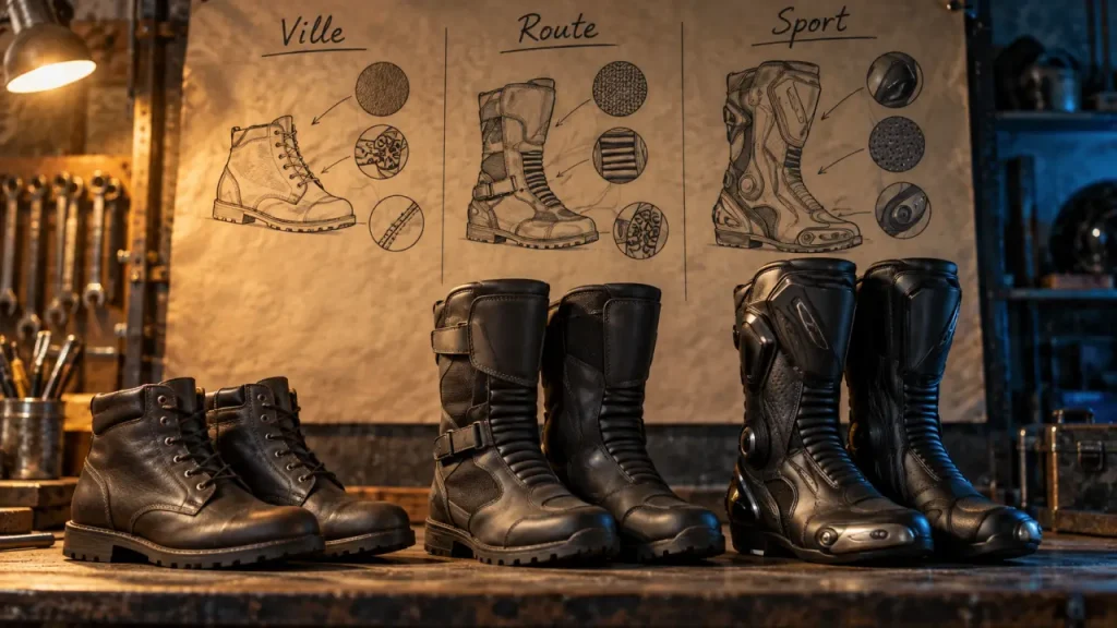 Bottes moto : choisissez la protection adaptée à votre usage et à la météo