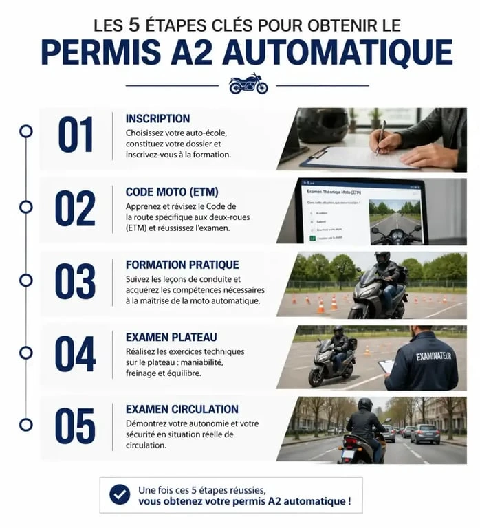 Étapes pour obtenir son permis maxi scooter A2