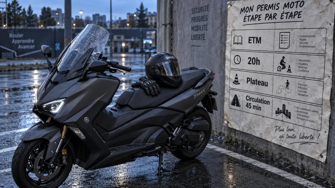 Permis maxi scoot : 125 vers A2 automatique, mémo moto-école