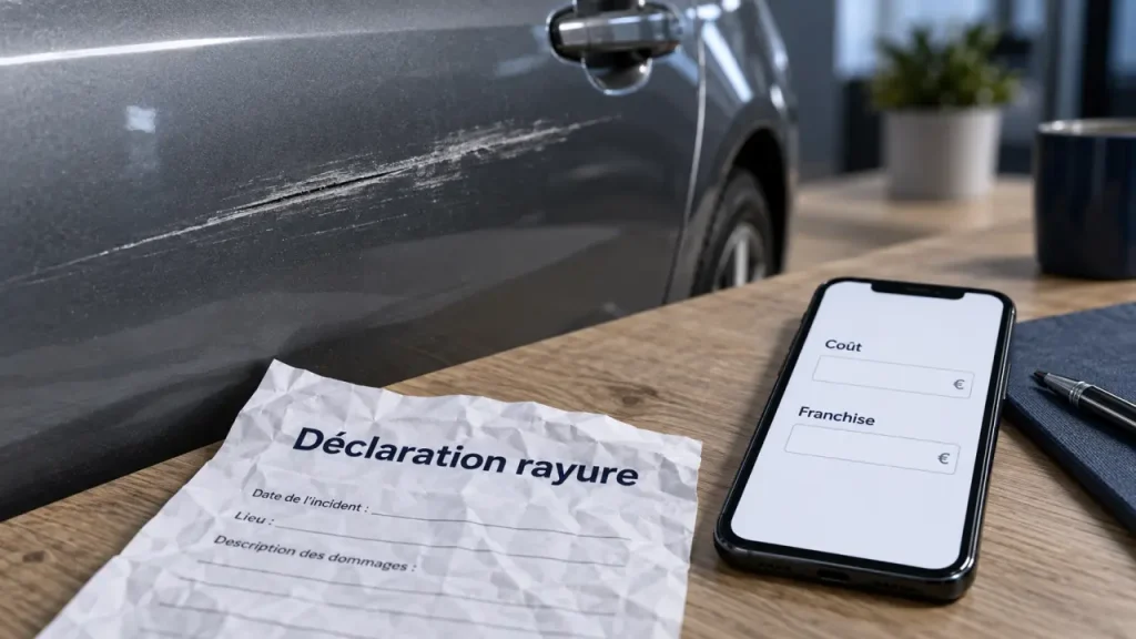 Voiture rayée : l’assurance rembourse selon le responsable, la garantie et la franchise