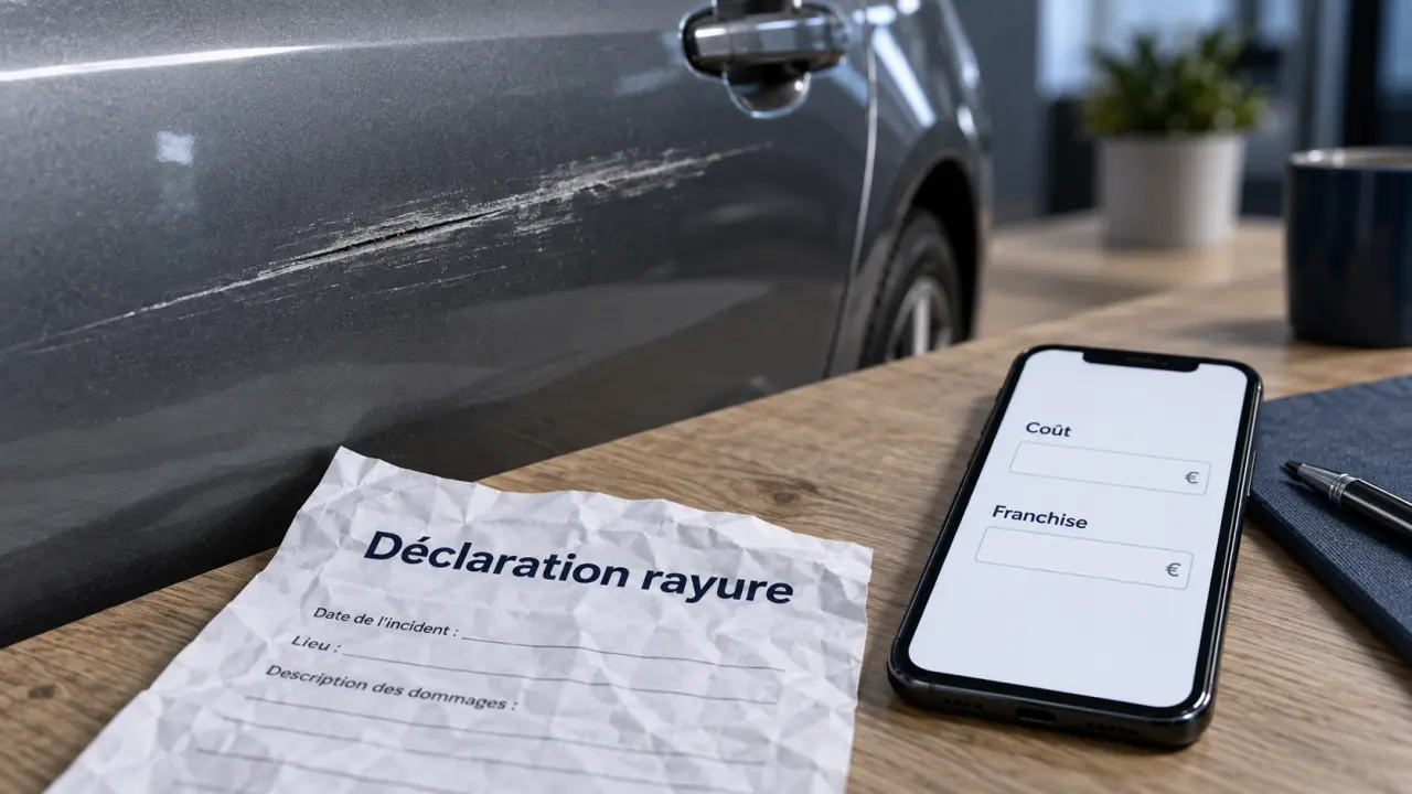 Voiture rayée assurance : coût et franchise selon responsable et garantie