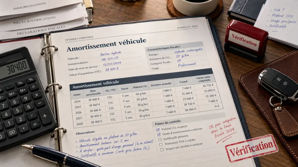 Amortissement véhicule : sur 5 ans, la charge déduite n’est pas toujours celle comptabilisée