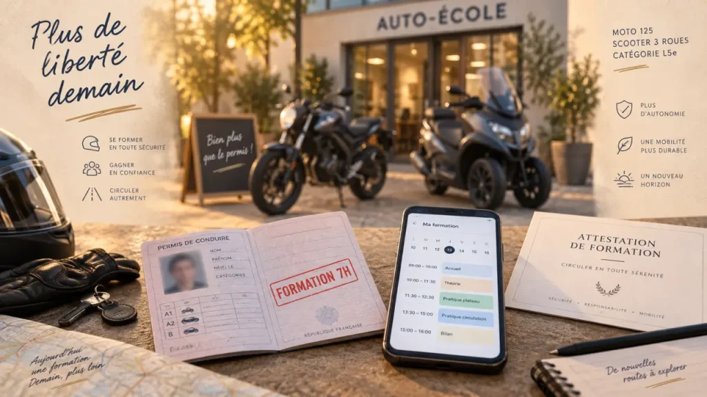 Permis B et moto : 2 ans, 7 heures et les véhicules autorisés