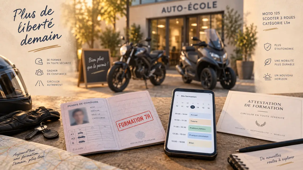 Moto permis b : 2 ans et 7 heures, véhicules autorisés