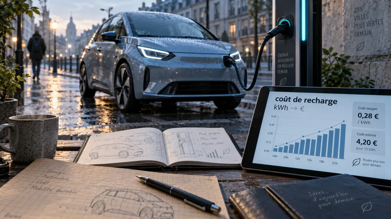 Petite citadine electrique en ville, recharge et coût kWh