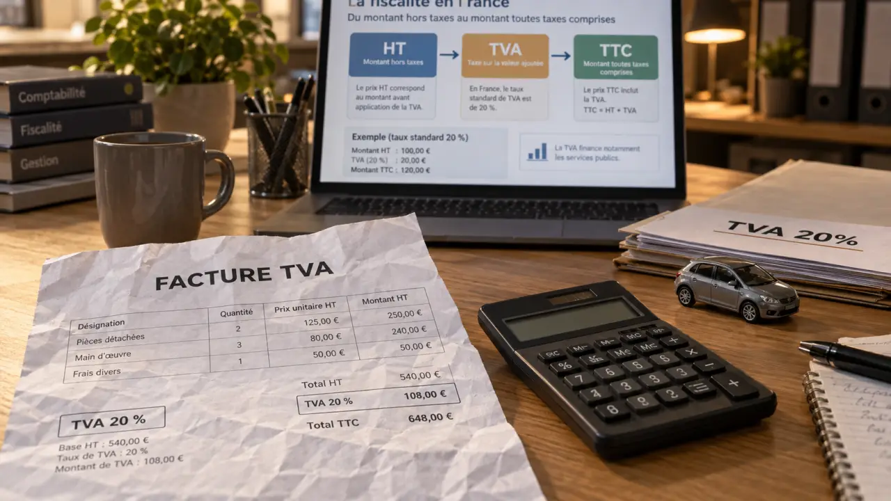 TVA sur voiture : facture et calculateur, HT/TTC/TVA selon vendeur et usage